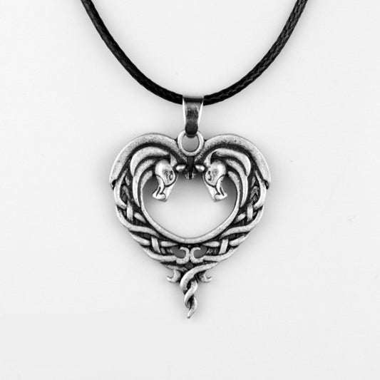 Gothic Entwined Horse Heart Pendant